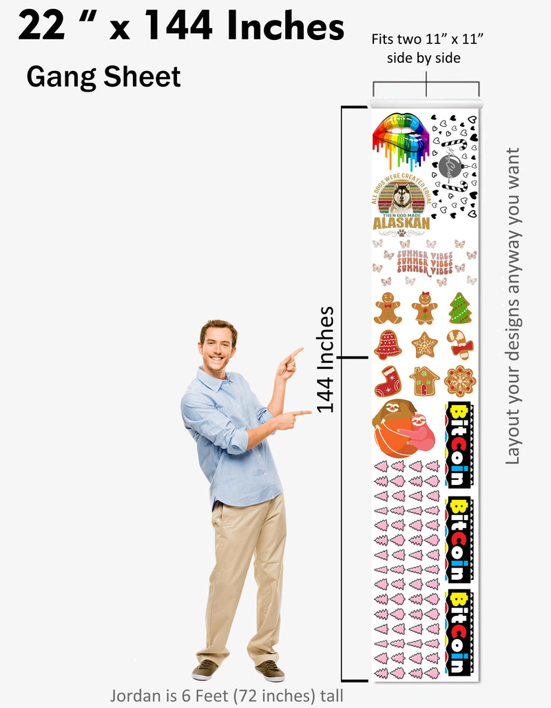 Load image into Gallery viewer, Custom DTF Gang Transfer Rolls - Multiple Sizes - Upload Ready to Print Gang Sheet

